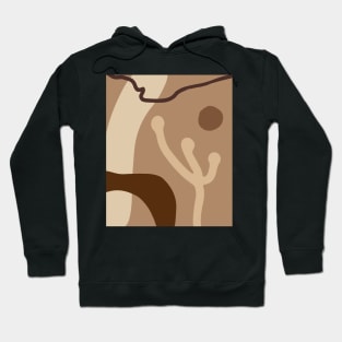 Minimal Modern  Abstract Flower  Warm Tones  Design Hoodie